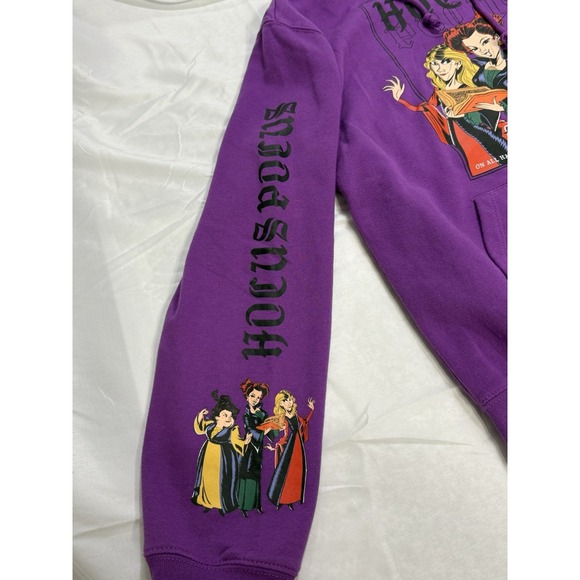 Disney Hocus Pocus‎ Small 3-5  (Jrs) Purple Witch Hoodie Sweatshirt - Picture 8 of 9